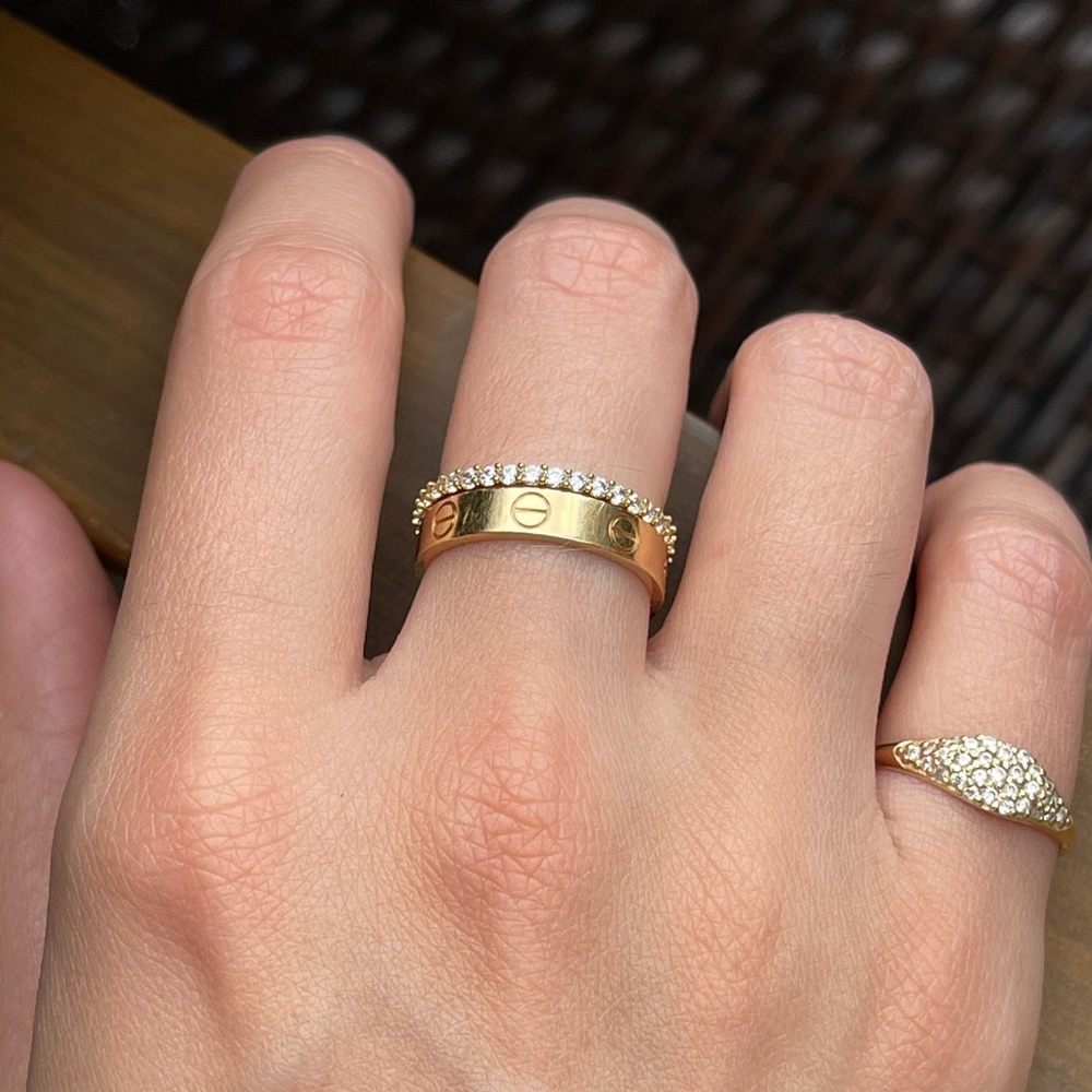 14k solid gold signet style ring